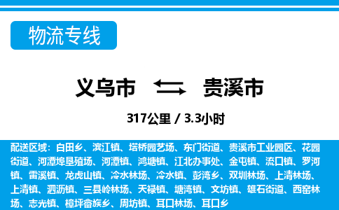 義烏市到貴溪市物流專線-義烏市至貴溪市貨運公司
