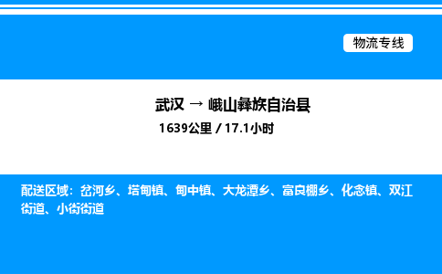 武漢到峨山縣物流專線-武漢至峨山縣貨運公司